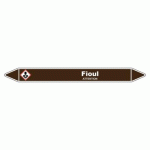 LOT DE 3 - MARQUEUR TUYAUTERIE - FIOUL VINYLE LAMINÉ - NFX 08-105 250 X 26 MM