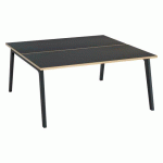PÔLE DE 2 BUREAUX EDEN ARCHE CARBONE + GOULOTTE L 160 CM PIÈTEMENT CARBONE