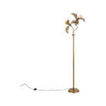 QAZQA - BOTANICA - LAMPADAIRE - 2 LUMIÈRE - H 187 CM - DORÉ/LAITON - RUSTIQUE - ÉCLAIRAGE INTÉRIEUR - SALON I CHAMBRE I CUISINE I SALLE À MANGER