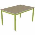 TABLE CARÉLIE MOB 120X80 T4 STR POLY. HM. BEIGE/VERT AC - MOBIDECOR