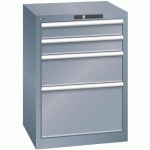 ARMOIRES À TIROIRS GRIS 564X572X800 AVEC 4 TIROIRS 75KG - LISTA