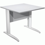 BUREAU DROIT PIEDS L EN MÉTAL FAST - 80 CM - GRIS - BLANC