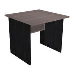 BUREAU DROIT PRONTO TENDANCE - L.80 X P.80 CM - PLATEAU CENDRE - PIEDS PLEINS NOIR