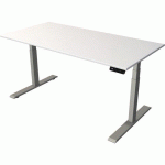 BUREAU RÈGLABLE MOVE2 SILVER L160XP80XH63-127CM BLANC/ARGENT - KERKMANN