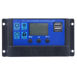 CONTRÔLEUR DE PANNEAU SOLAIRE AVEC ÉCRAN LCD, CONTRÔLE DE CHARGE DE BATTERIE, DOUBLE SORTIE USB 12V/24V 30A