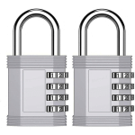 GOTRAYS - COMBINAT 2PACK, 4DIGIT OUTDOOR PAD FOR GYM, EMPLOYEE, , FENCE, GATE, HASP CABINET,ARGENT