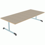 TABLE BANDANA 180X80 T1 DL STRAT POLY. ÉRABLE G. BEIGE/LAGON - MOBIDECOR