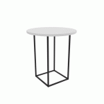 TABLE BASSE RONDE MILAN Ø 46 CM - BLANC/NOIR