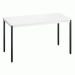 TABLE MULTI-USAGES L 140 X P 70 CM BLANC PIEDS NOIR
