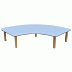 TABLE ZÉBULON HARICOT 203,6 X 93,5 CM T0 COLORIS BLEU AZUL - MANUTAN COLLECTIVITÉS