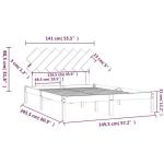 VIDAXL - CADRE DE LIT 140X200 CM BOIS MASSIF