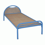 LIT TÊTE MÉTAL/PANNEAU BÉTON ALBA SOMMIER AGGLO 80X190CM COLORIS RAL 5015 BLEU - MANUTAN COLLECTIVITÉS