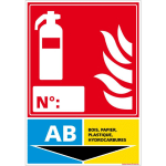 SIGNALETIQUE.BIZ FRANCE - PANNEAU EXTINCTEUR CLASSE AB INCENDIE (A0233). PANNEAU EXTINCTEUR INCENDIE. CLASSE D'EXTINCTEUR AB EN AUTOCOLLANT, PVC OU