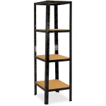 SHELFPLAZA - BLACK 200X40X40 CM ÉTAGÈRE CHARGE LOURDE / MEUBLE ETAGERE NOIR METAL AVEC 4 NIVEAUX / CAPACITÉ CHARGE 175KG / MEUBLE ETAGERE METAL NOIR