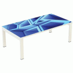 TABLE BASSE EASY OFFICE 114X60 CM PIED BLANC PLATEAU TRIANGLE - MANUTAN COLLECTIVITÉS