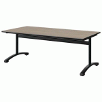 TABLE MALIBU 160X80 T3 DL STRA CHÊNE 1146/NOIR NOIR 9005