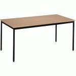 TABLE UNIVERSALIS RECTANGLE 140X80 PLT HÊTRE PIED 9005 NOIR