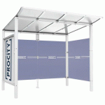 ABRI BUS MODULO 2.50 M VITRINE 1 BARDAGE LAT. BLANC 9010 - PROCITY