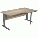 BUREAU 90° PIEDS L MÉTAL 160CM CHÊNE CANADIEN/ANTHRACITE - ARTARREDI