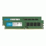 CRUCIAL - DDR4 - KIT - 16 GO: 2 X 8 GO - DIMM 288 BROCHES - 2666 MHZ / PC4-21300 - MÉMOIRE SANS TAMPON
