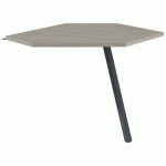 EXTENSION POLYGONE GARY P/RETOUR 80 CM PIED ANTH. PLATEAU CHÊNE GRIS - MBA