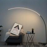 GRAND LAMPADAIRE LED DIMMABLE DESIGN COURBÉ - AVELLINO - NOIR