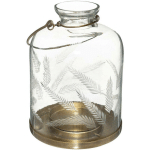 LANTERNE WONDER VERRE CISELÉ H17CM - ATMOSPHERA CRÉATEUR D'INTÉRIEUR - TRANSPARENT