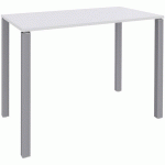 TABLE HAUTE 4 PIEDS L140XH105XP60CM BLANC/PIED ALU - SIMMOB