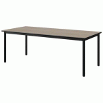 TABLE MALIBU 180X80 T4 4P STRA CHÊNE 1146/NOIR NOIR 9005