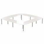 TABLE RÉUNION ATEM 400 X 400 CM PIED ROND ALU/BLANC - MBA