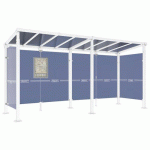 ABRI BUS MILAN 5 M - 2 BARDAGES LATÉRAUX - BLANC 9010 - PROCITY