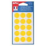 PASTILLES ADHÉSIVES APLI JAUNES, Ø 19 MM, POCHETTE DE 90