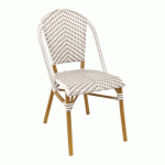 CHAISE EXTERIEURE - ALU - TRESSAGE GRIS/BLANC - SORBONNE