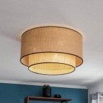 DUOLLA PLAFONNIER BIG BOHO, ROTIN, BEIGE/NOIR