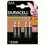 DURACELL 4 PILE RECHARGEABLE 900 MAH AAA LR3 - PACK DE 4 - DURACELL
