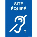 LOT DE 2 - PANNEAU SITE ÉQUIPÉ HANDICAP AUDITIF T - 150 X 210 - PVC