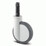 ROULETTE PIVOTANTE LIT D’HÔPITAUX BLOCAGE CENTRAL TIGE LONGUE 2 FONCTIONS - D150MM TENTE