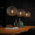 ZIJLSTRA SUSPENSION SETENGAH 3 LAMPES, ABAT-JOUR RONDS