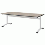 TABLE MALIBU 180X80 T4 DL STRA ACACIA/NOIR BLC 9016