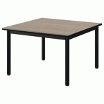 TABLE MALIBU 80X80CM T1 4P STRA CHÊNE 1146/NOIR NOIR 9005
