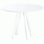 TABLE RÉUNION EVAN Ø 100 CM PIED BLANC PLATEAU BLANC - MBA