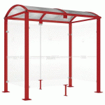 ABRI FUMEURS VOÛTE M 2.50M BARDAGES FOND/LATÉRAUX ROUGE 3004 - PROCITY