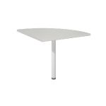 ANGLE DE LIAISON ARRONDI 90° BIOSPACE 2 - CÔTÉS 80 CM - PLATEAU GRIS - PIED TUBULAIRE BLANC