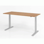 BUREAU ASSIS-DEBOUT SÉRIE XMKA-180X80CM-NOYER-ARGENT - HAMMERBACHER