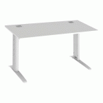 BUREAU DROIT EXCELLENS L 140 CM BLANC PIÉTEMENT MÉTAL PLUS BLANC