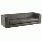 CANAPÉ FLORIN 3 PLACES CUIR NOIR - MANUTAN EXPERT - MANUTAN COLLECTIVITÉS