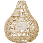 BELIANI - LAMPE SUSPENSION BOHÈME EN PLASTIQUE ET PAPIER BEIGE AVEC ABAT-JOUR TRESSÉ AJOURÉ E27 MAX. 40W POUR ÉCLAIRAGE DE SALON OU CHAMBRE BOHO BEIGE