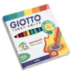 SCHOOLPACK DE 144 FEUTRES GIOTTO TURBO COLOR ASSORTIES, POINTE MOYENNE