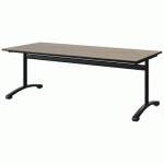 TABLE MALIBU 180X80 T4 DL STR ANTIB CHÊN 1146/NOIR NOIR 9005