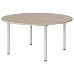 TABLE MALIBU Ø 120 T3 4P STRA ABS ACACIA/BLC 9016